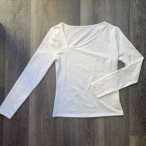 White long-sleeved top